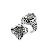 ARG-8039-DY-6" Sterling Silver Ring With 18K Gold And Diamond Jewelry Bali Designs Inc